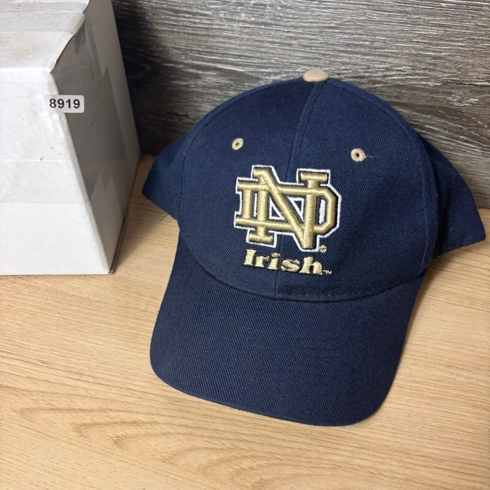 Vintage Notre Dame Fighting Irish Hat Cap Fitted 7 1/2 Blue Zephyr Football